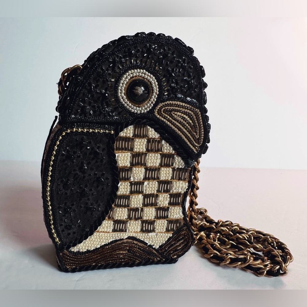 Vintage Embellished Box Purse Penguin Beaded Made In Philippines Shoulder Bag